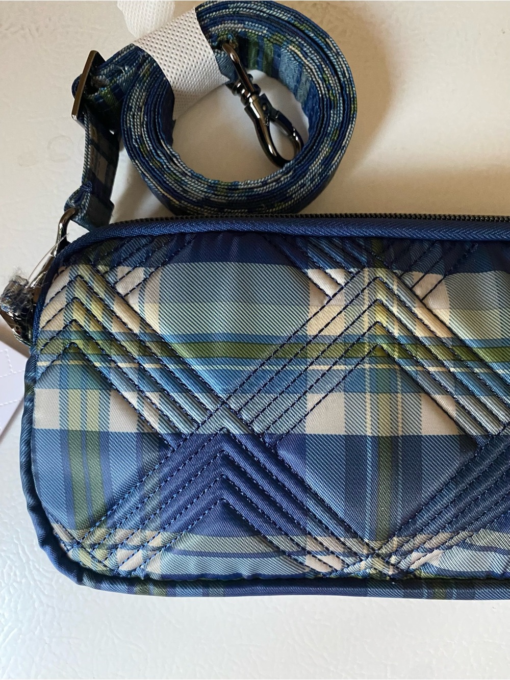 Lug Coupe XL Crossbody Bag Tempo Plaid Blue New - Picture 4 of 15